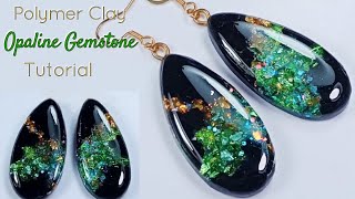 Polymer Clay Black OPALINE Gemstone Tutorial  LoviCraft [upl. by Stoughton283]