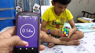 Rubik cube sloved in 56 sec by a 6 year old boy [upl. by Trilby]