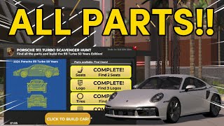 ALL PARTS in PORSCHE 911 TURBO HUNT Driving Empire EASY GUIDE [upl. by Annodal]