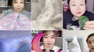 FREEZER FROST MUKBANG  ASMR EATING  THIN ICE  CRISPY ICE  FOAM ICE  CLOUDY ICE ICE EATING ASMR [upl. by Akyssej]