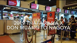 ✈️20191 Thai AirAsia X Bangkok Don Mueang to Nagoya Chubu Centrair long version Airbus A330300 [upl. by Atinahc]