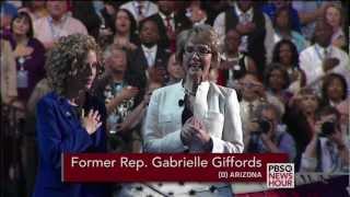 Watch Former Rep Gabrielle Giffords Recite Pledge of Allegiance at DNC [upl. by Lashondra570]