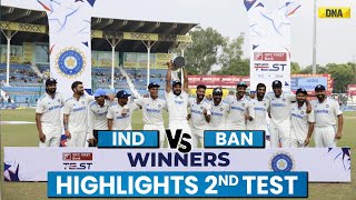 India Vs Bangladesh Highlights 2nd Test IND Beat BAN by 7 Wickets Wins Series By 20 Cricket News [upl. by Alexia]