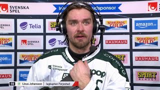 Linus Johansson  Intervju  Växjö Lakers  Färjestad BK  20240222 [upl. by Niliak]