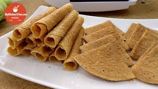 Great Homemade Kuih Kapit Love Letters Biscuit Recipe  Light and Very Crisp  MyKitchen101en [upl. by Eberly]