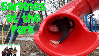 SARDiNES Hide And Seek At The Park Dad Gets Stuck  That YouTub3 Family Family Channel [upl. by Town]