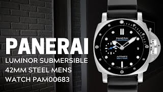 Panerai Luminor Submersible 42mm Steel Mens Watch PAM00683 Review  SwissWatchExpo [upl. by Trescott]