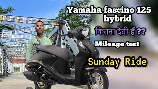 Sunday Ride  Yamaha fascino 125 hybrid ultimate mileage test in sunday ride 🛵 [upl. by Aikram]