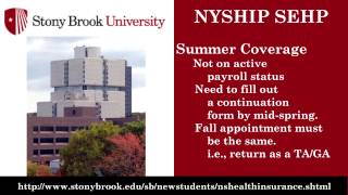 New Stony Brook Graduate Student Orientation  Part 3 Health Insurance [upl. by Traver970]