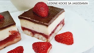 LEDENE KOCKE SA JAGODAMA NE PECE SE KREMASTA OSVEZAVAJUCA POSLASTICA [upl. by Yeltneb557]