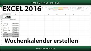 Dynamischen Wochenkalender erstellen Excel [upl. by Rhianon653]