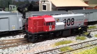 Locomotora diesel 308 Renfe de Mabar con sonido Doehler amp Haass Escala H0 parte 1 [upl. by Boykins994]