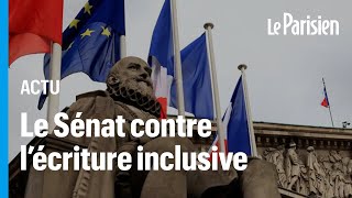 Écriture inclusive  le Sénat adopte une proposition de loi pour l’interdire [upl. by Dier]