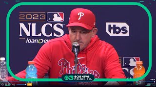 Phillies Manager Rob Thomson talks ahead of crucial Game 5 against Diamondbacks [upl. by Utham617]