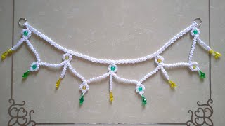 Macrame Toran New design 2024  Macrame Bandanwar with beads and bells  Navratri and Diwali Special [upl. by Salokin]