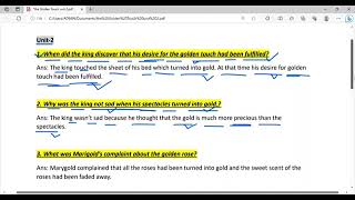 11th class English book 1 chapter the golden touch unit2 question answer discussion [upl. by Seymour]