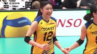 Toray Arrows VS Hitachi Rivale Set 2 Vleague volleyball 2312022 [upl. by Elletsyrk]