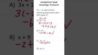 Evaluating Expressions ASVABPiCAT Math Knowledge Practice Test Q acetheasvab w grammarhero [upl. by Naj]