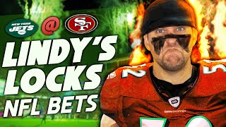 NFL Picks Week 1 Jets49ers Monday Night Football 99  Lindys NFL Locks [upl. by Aydiv]