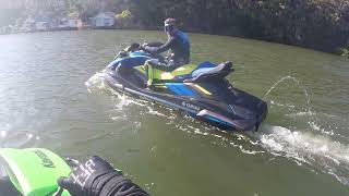 Kawasaki Ultra 310R runs down 2022 Yamaha FX SVHO [upl. by Hsilgne]