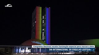 Congresso recebe projeção em homenagem ao Dia Internacional do Orgulho LGBTQIA [upl. by Hoyt]