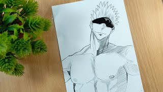 How to draw Gojo satoru step by step drawing very easy for beginners [upl. by Onra]