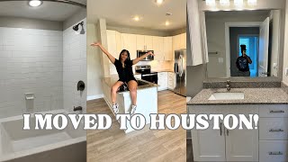 MOVING VLOG I MOVED TO HOUSTON TX 16hour drive  solo move deep clean my new apartment [upl. by Gaynor]