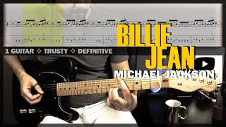 Billie Jean  Guitar Cover Tab  Guitar Solo Lesson  Backing Track with Vocals 🎸 MICHAEL JACKSON [upl. by Loferski]