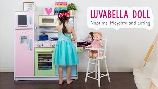 Luvabella Doll Morning Routine With Bitty Baby Eating and Naptime [upl. by Esilana]