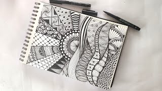 Zentangle art  Doodle patterns  Zendoodle  sunset zentangle art [upl. by Konrad]