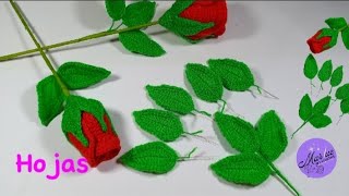 Hojas a CROCHET para ROSAS 🌹 paso a paso 🌹 tejidosacrochet crochet arte rosas rosasacrochet [upl. by Middendorf152]