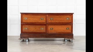 Large 19thC English Mahogany Haberdashery Counter Bank Drawers [upl. by Derril]