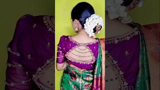 😍WoW beautiful HairBun with Jasminesaree hairstyletraditional hairstyle for saree hairstyle [upl. by Refinej]