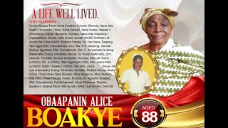 2 BURIAL SERVICE  OBAAPANIN ALICE BOAKYE 88YEARS [upl. by Bigot959]