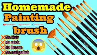 Homemade paint brushhow to make paint brush at homepaint color brushdiy painting brushcraft idea [upl. by Claudetta]