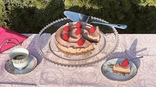 Суров малинов пай с веган блат и малиновоядков крем  Raw raspberry cheesecake [upl. by Teresina]