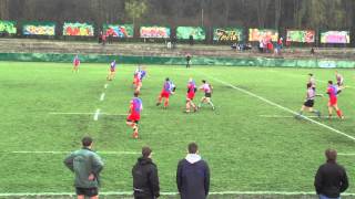 Eliminacje Mistrzostw Polski Juniorów w rugby Budowlani Łódź  Posnania Poznań 4610 27032014 [upl. by Ober]