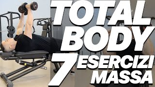 Scheda Massa Total Body con 1 Panca e 2 Manubri in 2 Mq 7 Esercizi [upl. by Devinne694]