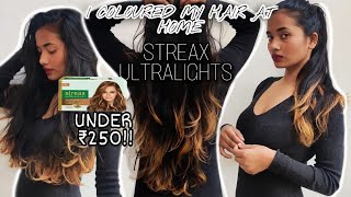 I did blonde ombre highlights at home streax ultralights। [upl. by Erlond]