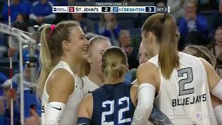 Creighton Volleyball Highlights vs St Johns 11124 [upl. by Griswold]