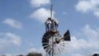 Putting Up a 10 Dempster Windmill with a Gin Pole [upl. by Ahsiemac]