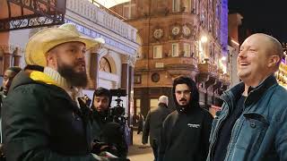 Christian Irish laughed at a Muslim who then became a laughingstock Muslim Cowboy LeicesterSquare [upl. by Dolorita]