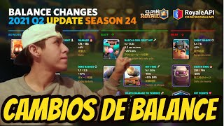 CAMBIOS DE BALANCE CLASH ROYALE  TEMPORADA 24 JUNIO 2021  COLISEO ROYALE [upl. by Yatnoed]