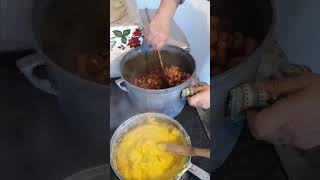 Mamaliga with potatoes and tochiturafood grandmother [upl. by Aelat510]