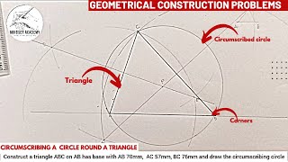 How to circumscribe a circle round a triangle [upl. by Atilehs]