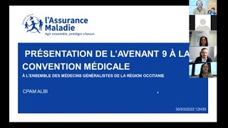 WEBINAIRE OCCITANIE  Présentation de lavenant 9 à la convention médicale [upl. by Rellia284]