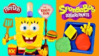 Spongebob Squarepants Talking Krabby Patty Maker Play Doh Krusty Krab Burger Playdough Toys [upl. by Sheaff]