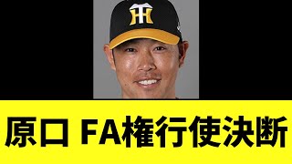 阪神・原口文仁 より出場機会を求めFA権行使決断 [upl. by Kecaj402]