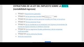 Estructura de la Ley del Impuesto sobre la renta ISR TITULOS 501 502 [upl. by Coy]