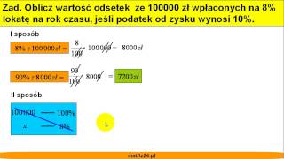 Lokaty i odsetki od kapitału  Obliczenia bankowe  Matfiz24pl [upl. by Neema]